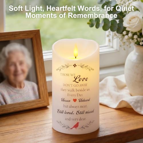 Image of Homemory Memorial Candle Bereavement Sympathy Gifts for Loss of Loved One, Real Wax LED Candle with Remote Memorial Gifts for Loss of Mother Loss of Father in Memory of Loved One Remembrance Gift