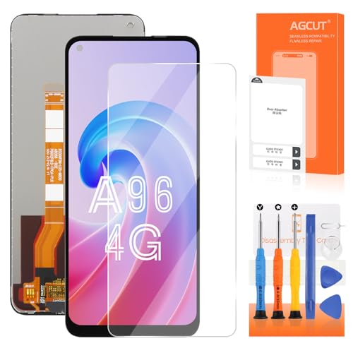 Para Oppo A96 4G LCD Pantalla para Oppo A96 4G CPH2333 LCD Pantalla Táctil Digitizer Asamblea con Herramientas Set (Negro)