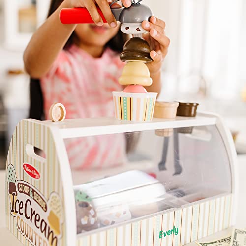 Melissa & Doug Wooden Scoop And Serve Ice Cream Counter (28 Pcs) - Play Food And Accessories - Pretend Food Toys, Ice Cream Shop Toys For Kids Ages 3+ #TOP6