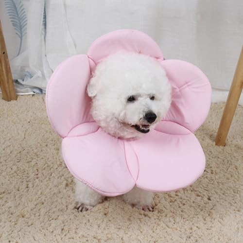 Image of POPETPOP Flower Shaped Protective Collar for Dogs Anti-Lick Recovery Neck Cover Lightweight Elizabethan Collar Alternative for Scratching Wounds Rashes and Post-Surgery Care 15.35 X 11.02 X 0.51 in