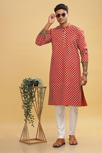 Image of BE ACTIVE Cotton Kurta for Men | Traditional and Refined Design | Indian Kurta | Full Sleeve Kurta