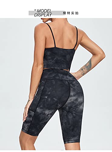 DMRRAIL Conjunto de roupas para ioga, secagem rápida, roupas esportivas, sutiãs, shorts de corrida,