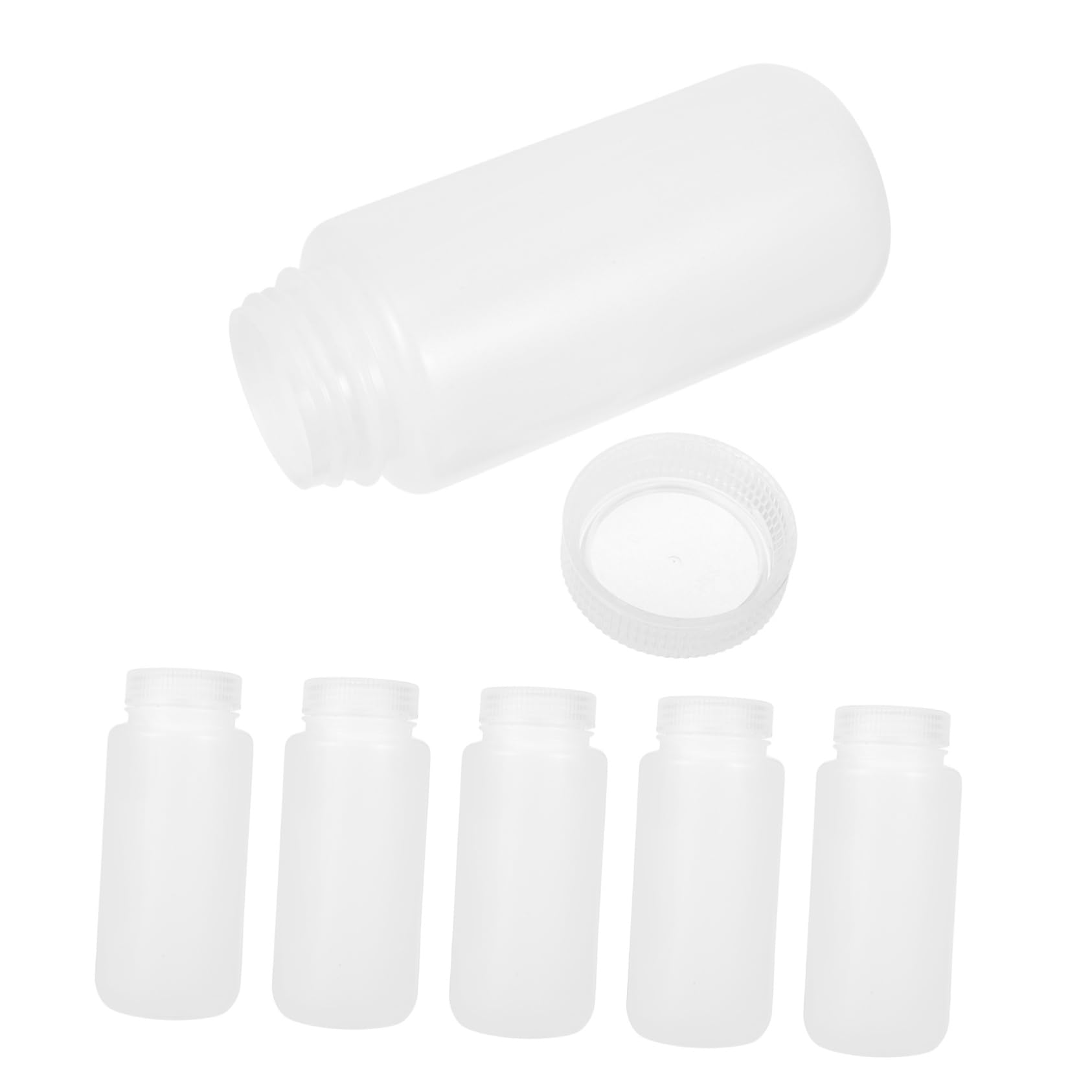 Botella de Laboratorio de Plástico de Boca Ancha 500ml Color Blanco 6 Pcs