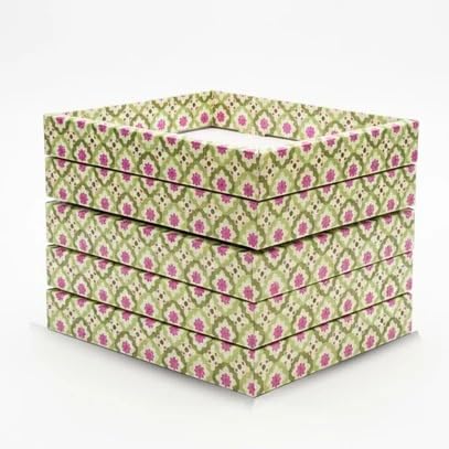 Image of SATYAM KRAFT 6 Pcs Multipurpose Folding Cardboard Gift Box | Premium Paper Hamper Empty DIY Tray for Wedding, Birthday, Gifting, Gift Packaging, Festive Foldable Hampers, Stylish Return Gifts (Green)