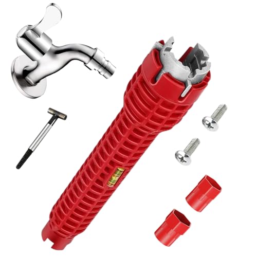 Wvapzwr 8 in 1 Faucet and Sink Installer, Multifunctional Sink Wrench, Sinks Repair Removal Plumber Tools, Plumbing Tool for Bathroom, Kitchen, Sink, Toilet
