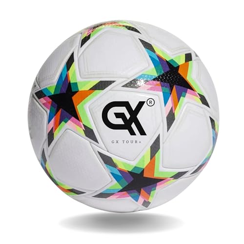 GX TOUR+ Thermo Bonded Polyurethane Soccer Ball Size 5. World Cup Quality, All-Surface Play, Eco Leather Cover, Outdoor Sports, Premium Size 5 Soccer Ball for Training & Competitive Matches