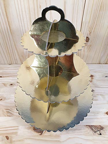 Support De 3 étages Argente Pour Boite Dragée Ou Gâteau