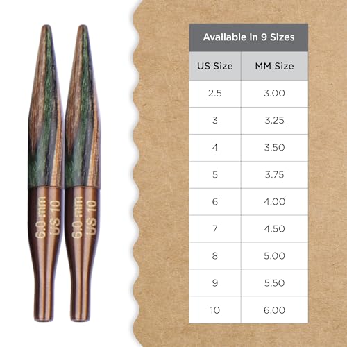 Knitter's Pride Terra embouts interchangeables 5 cm pour tricot de manches sans effort