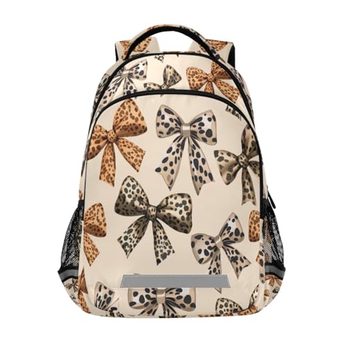 Leopard Bows Pattern Backpacks for Kids School Bag Student Backpack Bookbag For Boys Girls Casual Bag