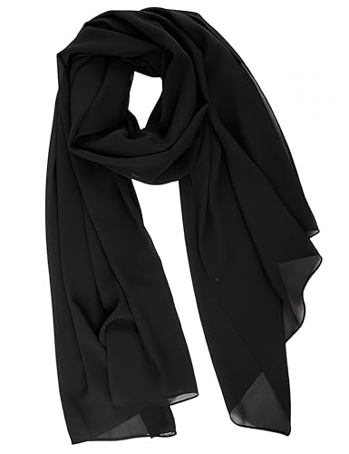 1Pack Black Viscose Cotton Hijab Scarf For Women,Fashionable Lightweight Modal Sunscreen Shawl Scarf Head Wraps For Abaya Accessories