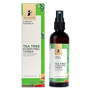 Pilgrim Tea Tree & 2% Niacinamide face toner for oily skin, acne & blemish prone skin | Toner for open pores tightening, pore cleansing & glowing skin | Women & Men | 100 ml