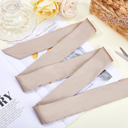 CRASPIRE 75x2in Sash Stain Waist Belts for Dress Long Thin Chiffon Silk Tie Bow Belt Brown Scarf Scarves Skinny Neck Tie Ribbon Neckerchief for Formal Bridal Wedding Women Girls Gown Party Clothes4