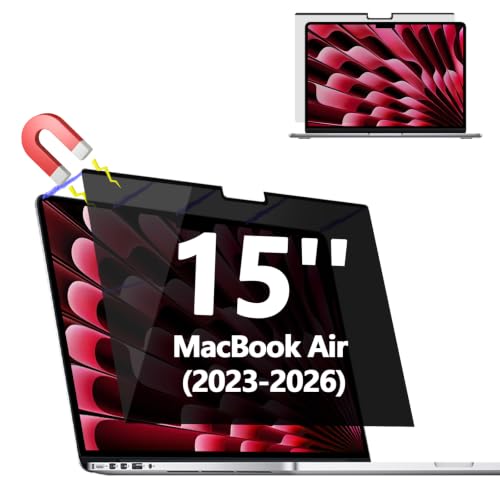 Image of Magnetic Privacy Screen Protector for MacBook Air 15'' (2023-2026, M2-M5) | Removable Matte Laptop Privacy Filter Shield with MacBook Air 15 Inch, Anti Blue Light and Glare