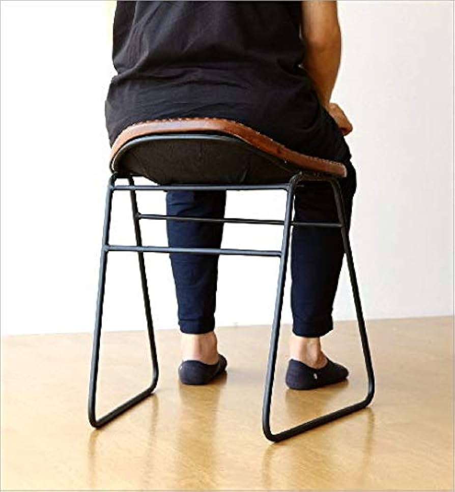 Amazon.co.jp: スツール アンティーク レトロ レザー 革張り