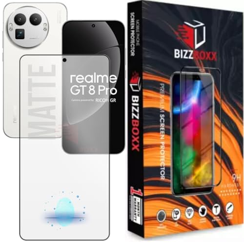 Image of Ultrasonic Fingerprint Working D+ AG Matte Tempered Glass Screen Protector Guard For Realme GT 8 Pro Gaming Special Temper With Camera Cut (GT8 / GT8 Pro - 6.79 Inch) Full Glue - Pack of 1