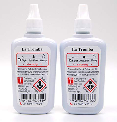 Ventilöl für Trompete La Tromba Öl Medium - Für alle Blechblasinstrumente mit Pumpventilen (Trompete, Kornett, Flügelhorn, Althorn, Tenorhorn, Euphonium, Tuba u.v.m.), Pack of 2