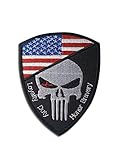 Punisher Skull Patch - Punisher USA Black Flag Patch - Embroidered Patch - Hook and Loop Patch - Patch for Backpacks, Caps, Jackets, Vest- Patch for Clothes - Backpack Accessories