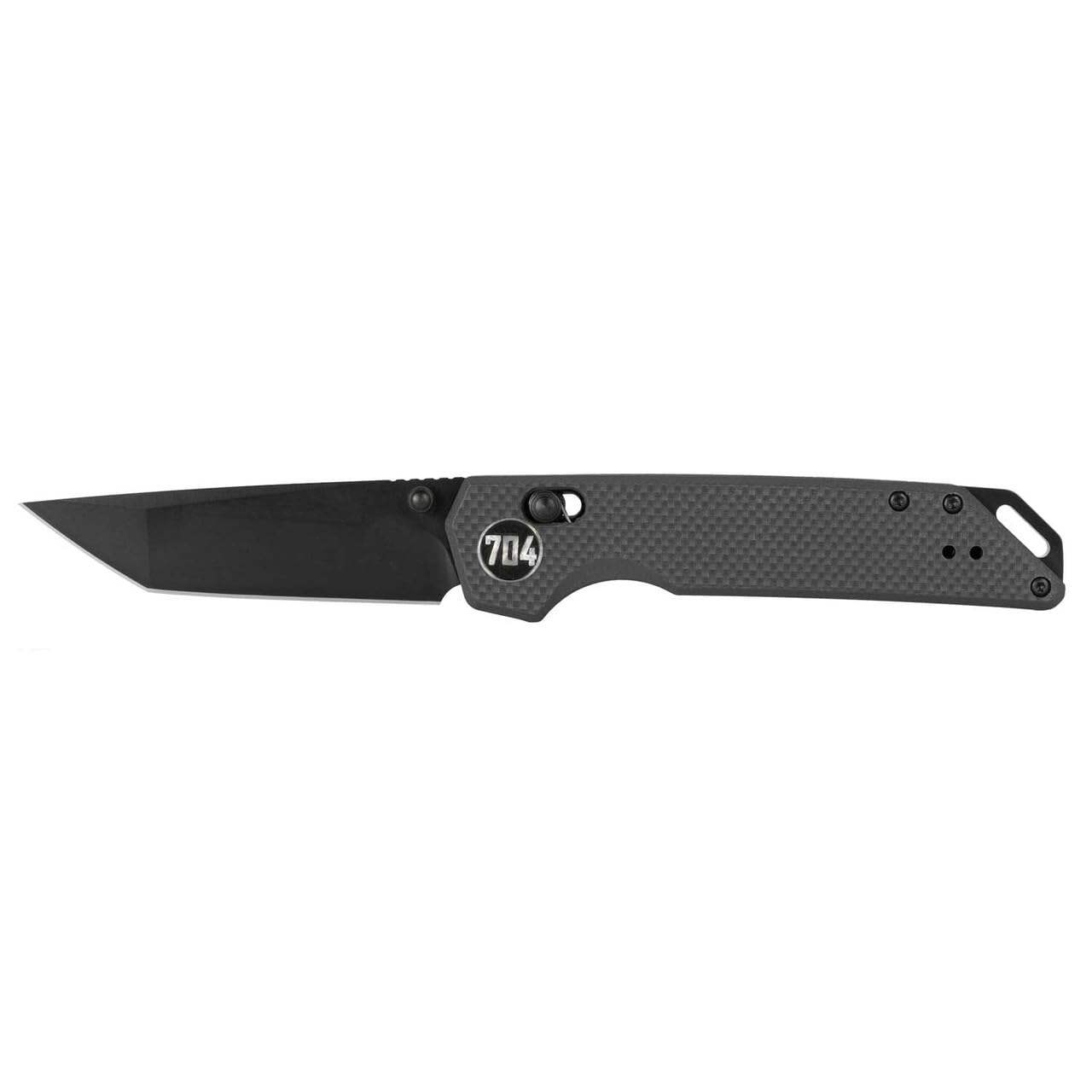 704 Gear Fang EDC Folding Pocket Knife | 3.22" Tanto Blade, D2 Steel, G10 Handle, Crossbar Lock, Reversible Pocket Clip | Black