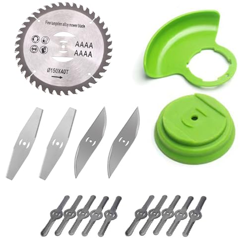 Cuchilla para desbrozadora, Cuchillas de Repuesto para desbrozadora, Cuchillas de Metal para Desbrozadora Electrica, Cuchilla Desbrozadora Trituradora, 17 Piezas