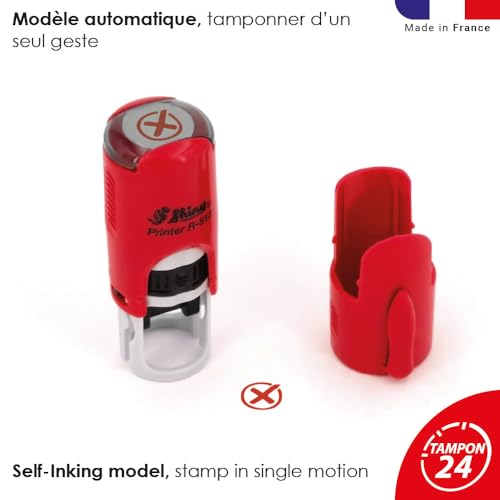 Tampon refus | 11mm | Cachet encreur refusé avec croix | Non | denied ink stamp – vue 5