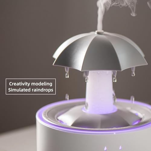 Diffusore di oli essenziali, umidificatore rotante a ombrello da 300 ml, con telecomando, 7 colori, impostazioni timer, spegnimento automatico