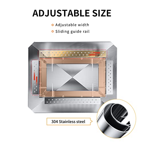 Obqer Chimney Cap, 304 Stainless Steel Fireplace Chimney Cover, 8" X 17" Chimney Caps. Adjustable Mesh Chimney Flue Cover With Gloves & Screwdriver & Bolts Screws For Outside Existing Clay Flue Tile #TOP4