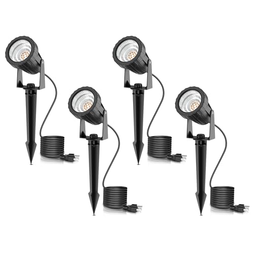 Image of L LOHAS LED 12W Dusk to Dawn Outdoor Spotlight 3000K Landscape Light 4 Pack