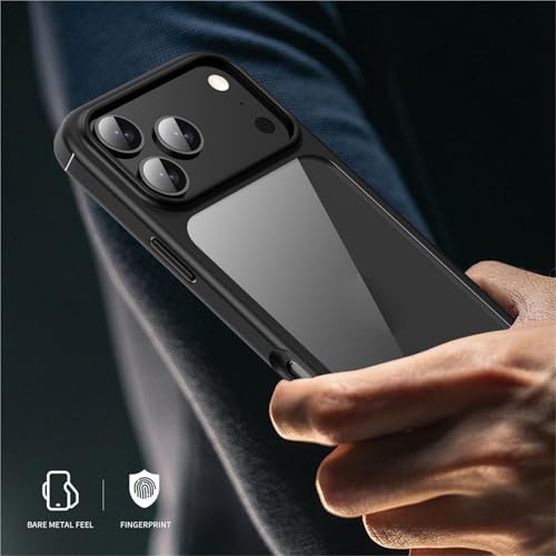 Coque iPhone 17 Pro Max transparente bleue avec support magnétique