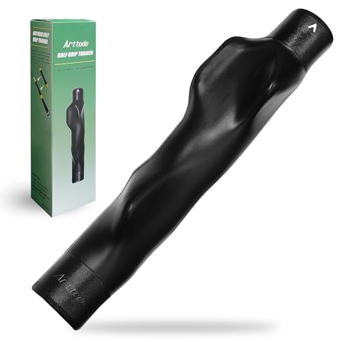 Golf Grip Trainer Molded Training Aid for All Levels of Golfers - Fix Swing Grip Master Hand Position Correct Grip Posture Golf Accessories Black