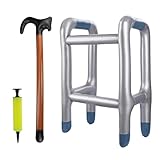 REBECCAGIBSON Aufblasbare Gehhilfe und Aufblasbare Spazierstock,Rollator Aufblasbar,für Karneval Fasching oder Rente Cosplay, Lustiges Geschenk für Geburtstagsstreiche (mit Pumpe)