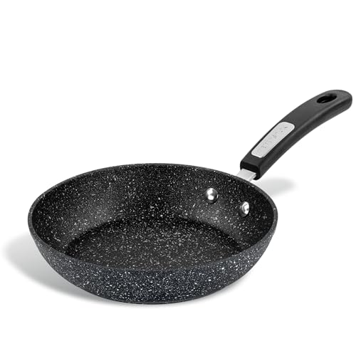 Scoville NEVERSTICK 20cm Frying Pan, Small Non Stick Frying Pan, 8 Diameter, Suitable for All Hobs, Dishwasher Safe, Rapid Heat Conduction, PFOA Free, Non Toxic, Toughened Aluminium, Black