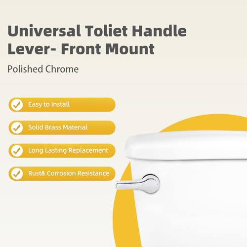 image for iFealClear 2 Pack Brass Toilet Tank Flush Lever Replacement, Universal