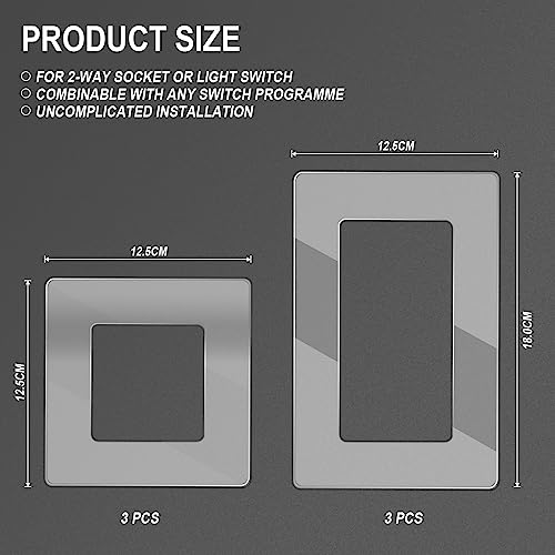 Beekeg 4 Stücke lichtschalter Schutz,wandschutz für lichtschalter,Tapetenschutz für Steckdose und Lichtschalter,steckdosenblende für jedes Schalterprogramm-Transparent 4er 3-fach
