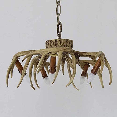WGFJKI Gpzj Lampadari con Corna Corna di Cervo in Resina Apparecchi di Illuminazione per Sala da Pranzo Appese Luci Decorative per Interni a Ramoscello per Soggiorno/Bar/Caffetteria/Sala da Pranzo