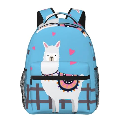 Sac à dos léger en toile noire OdDdot imprimé alpagas pour homme et femme taille unique