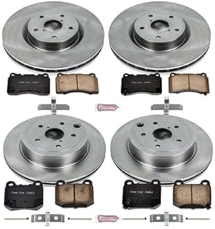 Power Stop KOE4490 Autospecialty Front and Rear Replacement Brake Kit-OE Brake Rotors & Ceramic Brake Pads For 2008 2009 2010 2011 2012 2013 2014 2015 2016 2017 Subaru Impreza WRX Sti