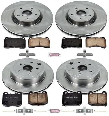 Power Stop KOE4490 Autospecialty Front and Rear Replacement Brake Kit-OE Brake Rotors & Ceramic Brake Pads For 2008 2009 2010 2011 2012 2013 2014 2015 2016 2017 Subaru Impreza WRX Sti