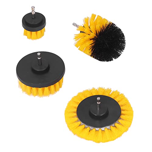 4Pcs Drill Brush Power Scrubber, Brush Cleaning Kit Drill Brush Brush Cleaning Kit Cleaning Brush Attachment 1/4in Hex Shank PP Cleaning Tool for Bathtub Sink