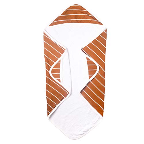 Image of Copper Pearl Hooded Bath Towels Premium Knit /Terry Cloth Baby Towels with Hood, Pockets, and Cool Designs - Great to Gift and Make Bath Time Fun - Baby Bath Towel, Camel Stripe