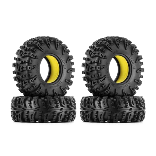 INJORA 1.3 Silicone Rubber Inserts and Swamp Claw Tires for TRX4M SCX24 1/18 1/24 RC Crawler Car Upgrade(Yellow) by INJORA - Used condition - US$18.98