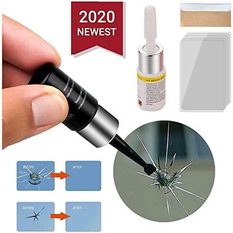 2020 New Automotive Glass Nano Repair Fluid - Car Windshield Repair Resin Cracked Glass Repair Kit Car Scratch Remover Glass Corrector Set Crack Repairing for Car Glass Repair Tools (White Set)