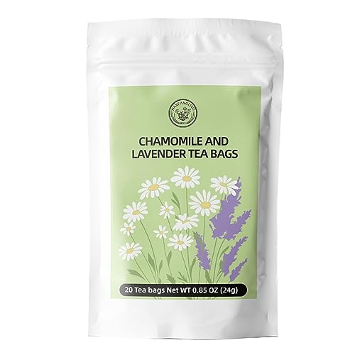 HANFANGLING Camomile and Lavender Tea, Helps to Relax, Reduces Anxiety, Improves Digestion, Improves Sleep, Strengthens the Immune System (20 Tea Bags)