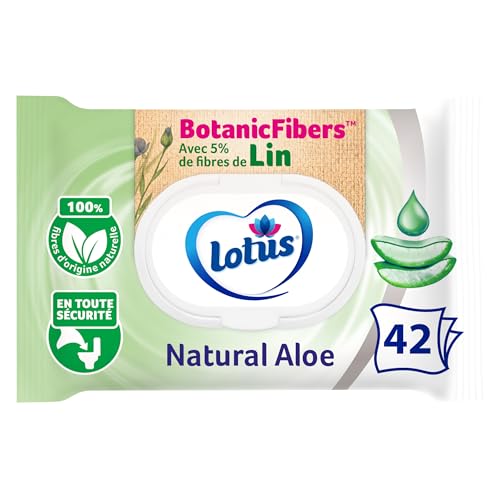 Lotus Papier Toilette Humide Natural Aloe - Sans colorant, ni parfum - Fibres FSC 100 % d’origine naturelle - 42 unités (Lot de 1)