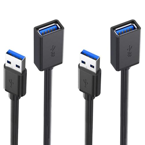 SZMXUCK 2 Pack 1.65FT USB 3.0 Extension Cables Type A Male and Female Extension Cables can Withstand Fast Data Transfer and are Compatible with Keyboards, mice, Hard Disk Drives, USB hubs, and More.