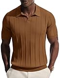 polos color marron MATCH - Los polos para hombre son versátiles, puedes combinar los polos texturizados con vaqueros, chinos, pantalones de vestir, pantalones cortos, pantalones de lino, caqui, pantalones de vestir, pantalones de golf, pantalones para looks diarios casuales o de negocios, o llevarlo debajo de una chaqueta, abrigo, blazer en días fríos. Métete las camisas de punto tipo polo en tus pantalones para un aspecto vintage, o llévalas por fuera para un look moderno