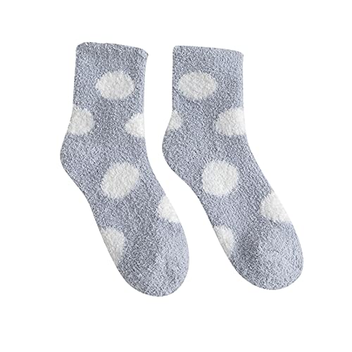 Miashui Thick Stockings For Women Women Fuzzy Socks Winter Coral Fleece Socks Polka Dot Cute Home Stocking Sock Knee #TOP2