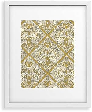 Deny Designs Shanon Turner Framed Art Print, White Modern (8" x 10"), Love Bird Lace Gold