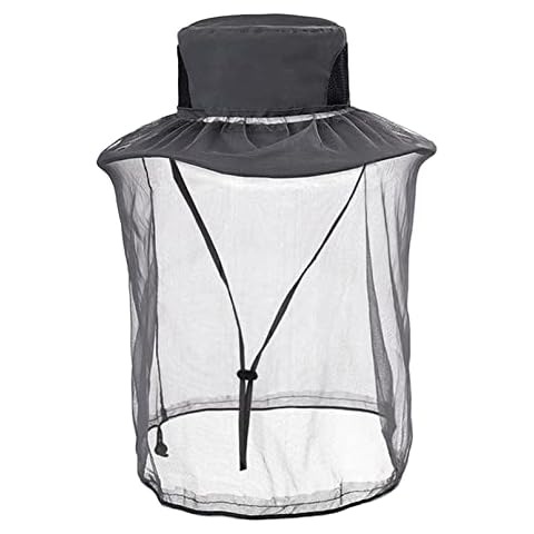 Moskitonetz Hut Midge Hut mit abnehmbarem Netz breite Krempe Sonnenschutz Hut für Angeln, Wandern, Gartenarbeit, Camping, Grau Cover