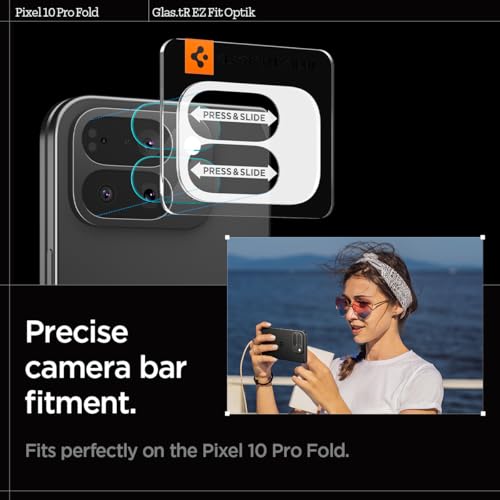 Image of Spigen Glas.tR EZ Fit Optik Pro Tempered Glass Camera Lens Protector Guard for Pixel 10 Pro Fold [2 Pack]