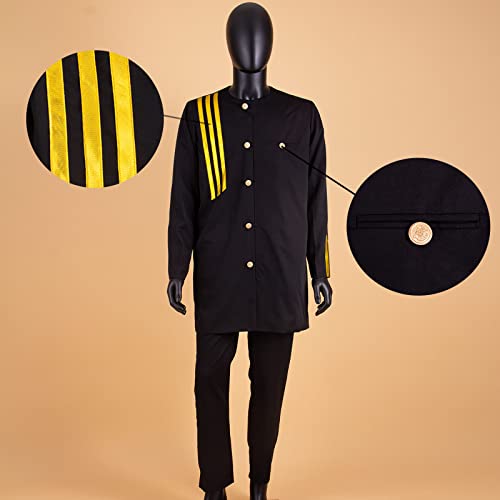 African Suits for Men Single Breasted Embroidery Jacket and Pants 2 Pieces Set Formal Outfits2